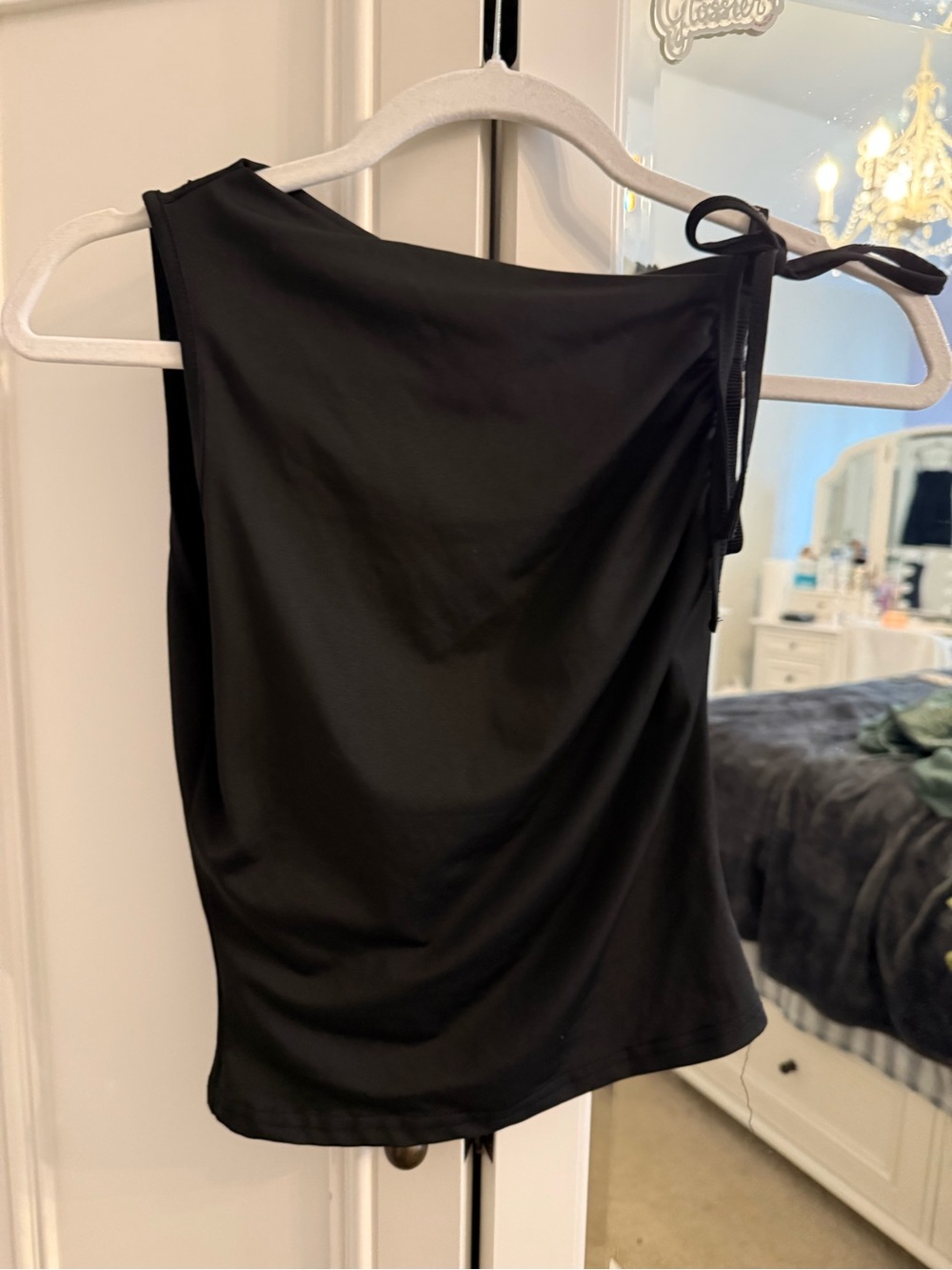 Black Stretchy Top with Small Size Tag